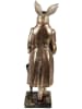 Clayre&Eef Dekofigur "Kaninchen" in Weiß/ Gold - (B)11 x (H)35 x (T)10 cm