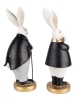 Clayre&Eef 2-delige set: decofiguur "Konijntje" zwart/grijs - (B)13 x (H)34 x (D)11 cm