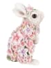 Clayre&Eef Dekofigur "Kaninchen" in Weiß/ Rosa - (B)16 x (H)25 x (T)13 cm