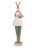 Clayre&Eef Decoratief figuur "Konijn" groen/wit/lichtroze - (B)9 x (H)36 x (D)7 cm