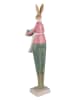 Clayre&Eef Decoratief figuur "Konijn" groen/wit/lichtroze - (B)9 x (H)36 x (D)7 cm