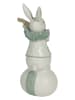Clayre&Eef Decoratief figuur"Konijn" wit/groen - (B)8 x (H)17 x (D)7 cm