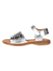 POM POM Leder-Sandalen in Silber