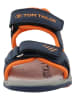 Tom Tailor Sandalen in Dunkelblau/ Orange
