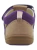lamino Leder-Barfuß-Halbsandalen in Lila/ Beige