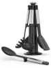 JosephJoseph 4tlg. Küchenhelfer-Set in Schwarz/ Silber