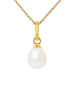 Pearline Vergulde ketting met zoetwaterkweekparel - (L)42 cm