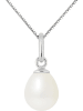 Pearline Zilveren ketting "Bélière" met parel wit - (L)42 cm