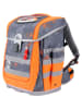 McNeill 5tlg. Schulranzen-Set "Ergo Complete DIN FIRE" in Grau/ Orange
