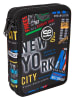 CoolPack Piórnik "Big City" w kolorze czarnym ze wzorem - 21 x 6 x 16 cm
