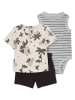 carter's 3-delige outfit crème/grijs/zwart