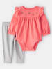 carter's 2tlg. Outfit in Pink/ Grau