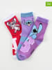 Lilo & Stitch Skarpety (3 pary) "Lilo & Stitch" w kolorze czerwono-fioletowo-niebieskim