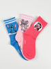 Lilo & Stitch 3er-Set: Socken "Lilo & Stitch" in Rot/ Rosa/ Blau