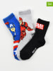 MARVEL Avengers 3er-Set: Socken "Avengers" in Blau/ Grau/ Schwarz