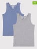 PETIT BATEAU 2er-Set: Unterhemden in Blau/ Grau