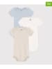 PETIT BATEAU 3-delige set: rompers lichtblauw/beige/wit