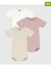 PETIT BATEAU 3-delige set: rompers lichtroze/beige/wit