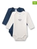 Sanetta 2-delige set: rompers donkerblauw/wit