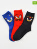 Sonic 3er-Set: Socken "Sonic" in Blau/ Rot/ Schwarz