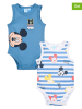 Disney Mickey Mouse 2er-Set: Bodys "Mickey" in Hellblau/ Weiß