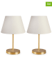 Opviq 2er-Set: Tischleuchten in Creme/ Gold - (H)37 cm