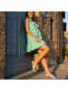 JOLANA & FENENA Leren slippers zilverkleurig