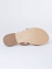JOLANA & FENENA Leren slippers beige