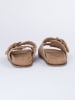 JOLANA & FENENA Leder-Pantoletten in Beige