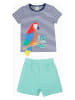 Frugi 2tlg. Outfit "Parrot" in Dunkelblau/ Weiß/ Türkis