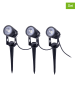 näve 3er-Set: LED-Gartenstecker in Schwarz - (H)9 x Ø 4 cm