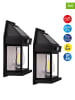 näve 2er-Set Solar-Wandleuchte "Mira" in Schwarz - (B)12 x (H)17 cm