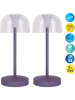 näve 2er-Set: LED-Tischleuchten "Gomba" in Lila - EEK F (A bis G)