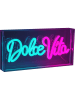 näve Led-tekstbord "Dolce Vita" turquoise/roze - (B)30 x (H)15 cm