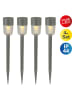 näve 4er-Set Solar-Bodenspieße "Doha" in Grau - (H)35,5 cm