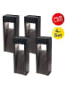 näve 4er-Set Solar-Dekoleuchten "Pulheim" in Schwarz - (H)33 cm