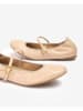 Unisa Leren ballerina's met bandje beige