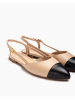 Unisa Leder-Slingballerinas in Beige/ Schwarz