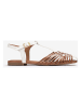 Unisa Leren enkelsandalen wit/bruin