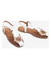 Unisa Leder-Halbsandalen in Weiß/ Braun