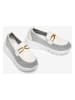 Unisa Leren mocassins wit/grijs
