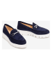 Unisa Leren mocassins donkerblauw