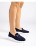 Unisa Leren mocassins donkerblauw