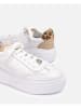 Unisa Leder-Sneakers in Weiß/ Hellbraun/ Gold