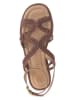 Unisa Leren sleehaksandalen bruin