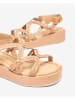 Unisa Leren sleehaksandalen beige