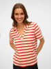 Vero Moda Poloshirt in Creme/ Rot