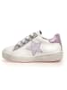 Naturino Leren sneakers "Annie" wit/paars/zilverkleurig