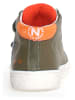 Naturino Leder-Sneakers "Pinn" in Khaki/ Orange/ Hellblau