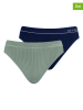 Nur Die 2er-Set: Slips in Dunkelblau/ Grün